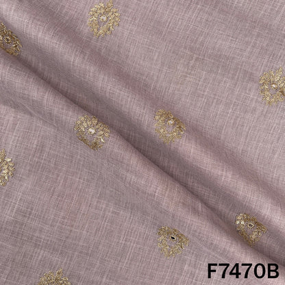 Zari Sequins Work Linen Fabric - F7470