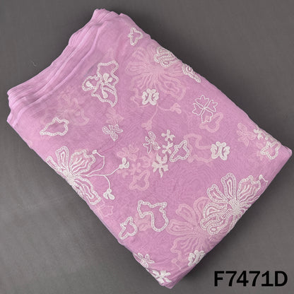 Thread Embroidered Mul Chanderi Fabric - F7471