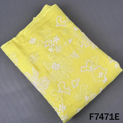 Thread Embroidered Mul Chanderi Fabric - F7471