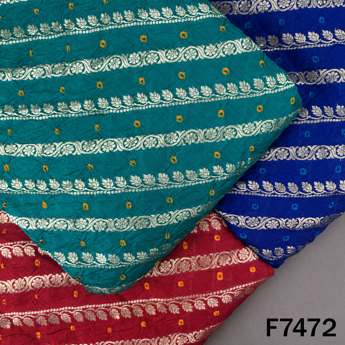 Pure Bandhani Silk Fabric - F7472
