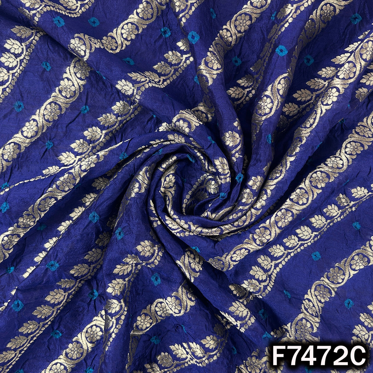 Pure Bandhani Silk Fabric - F7472