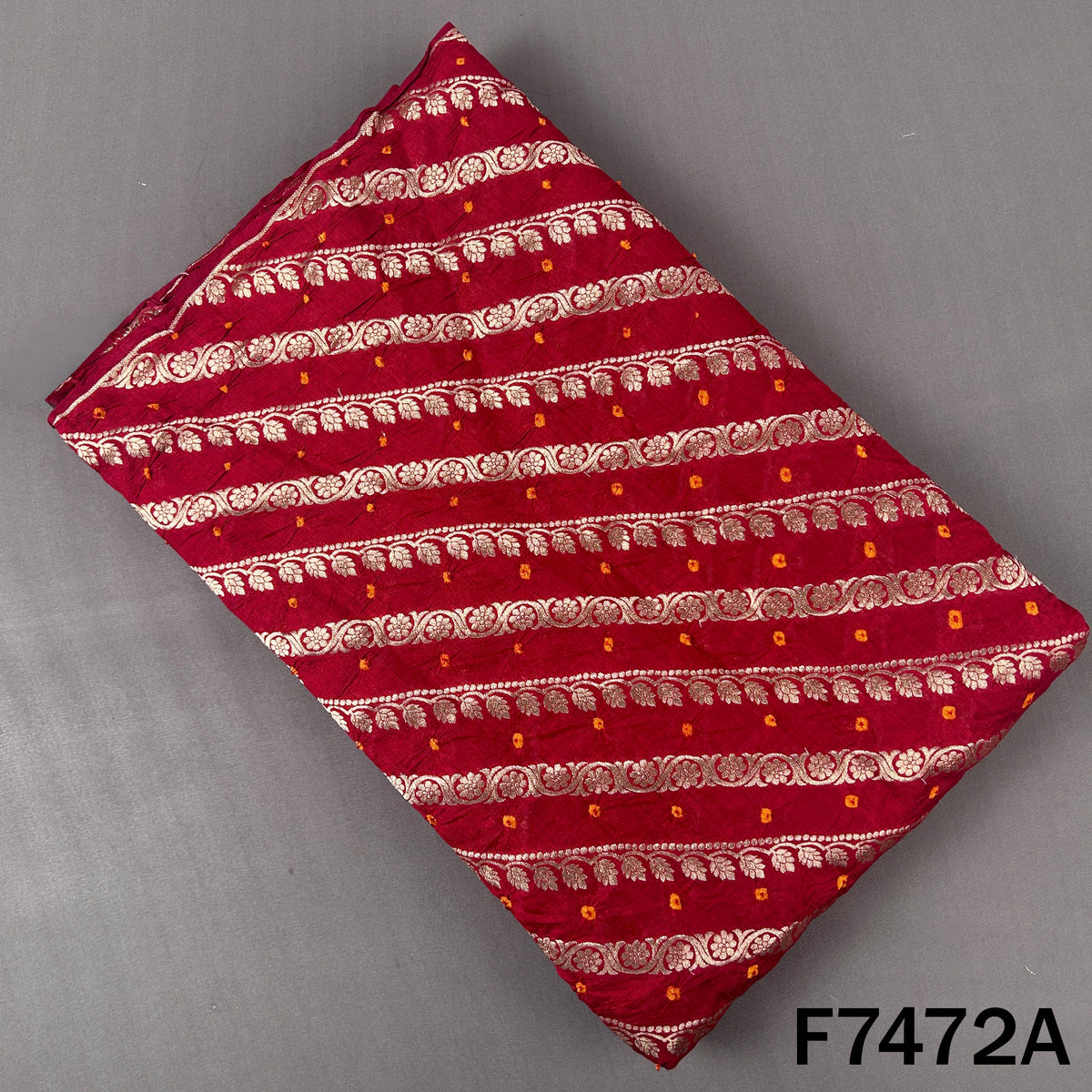 Pure Bandhani Silk Fabric - F7472