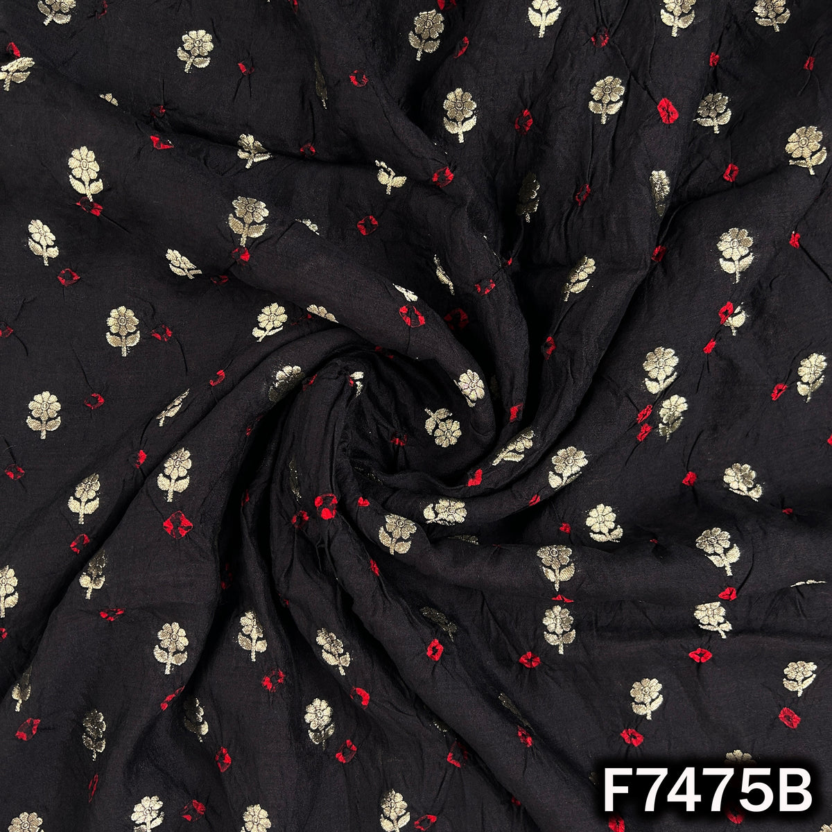 Pure Bandhani Silk Fabric - F7475