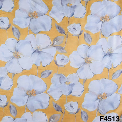Flower Print Barbari Satin Fabric- F4513