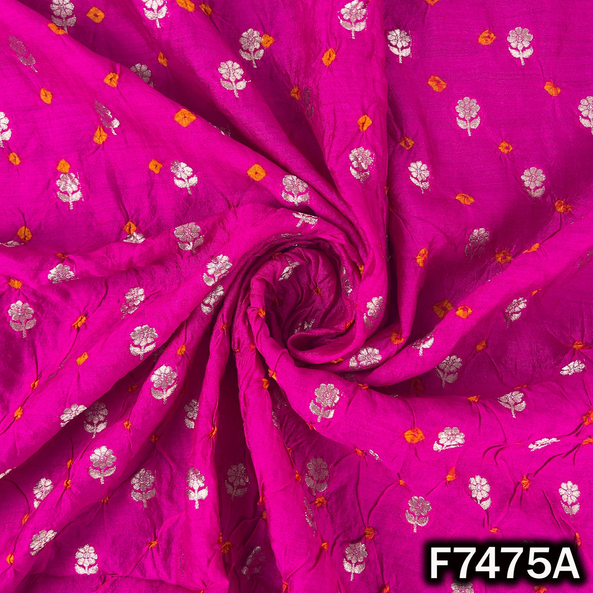 Pure Bandhani Silk Fabric - F7475