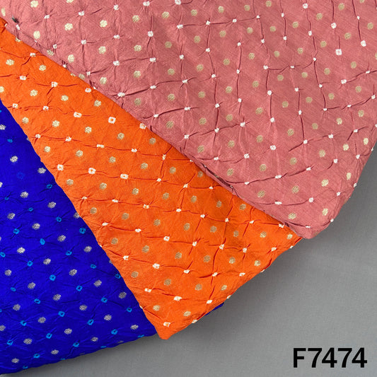 Pure Bandhani Silk Fabric - F7474