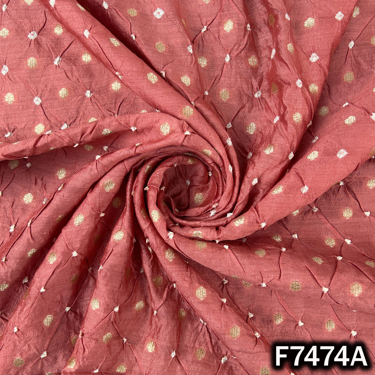 Pure Bandhani Silk Fabric - F7474