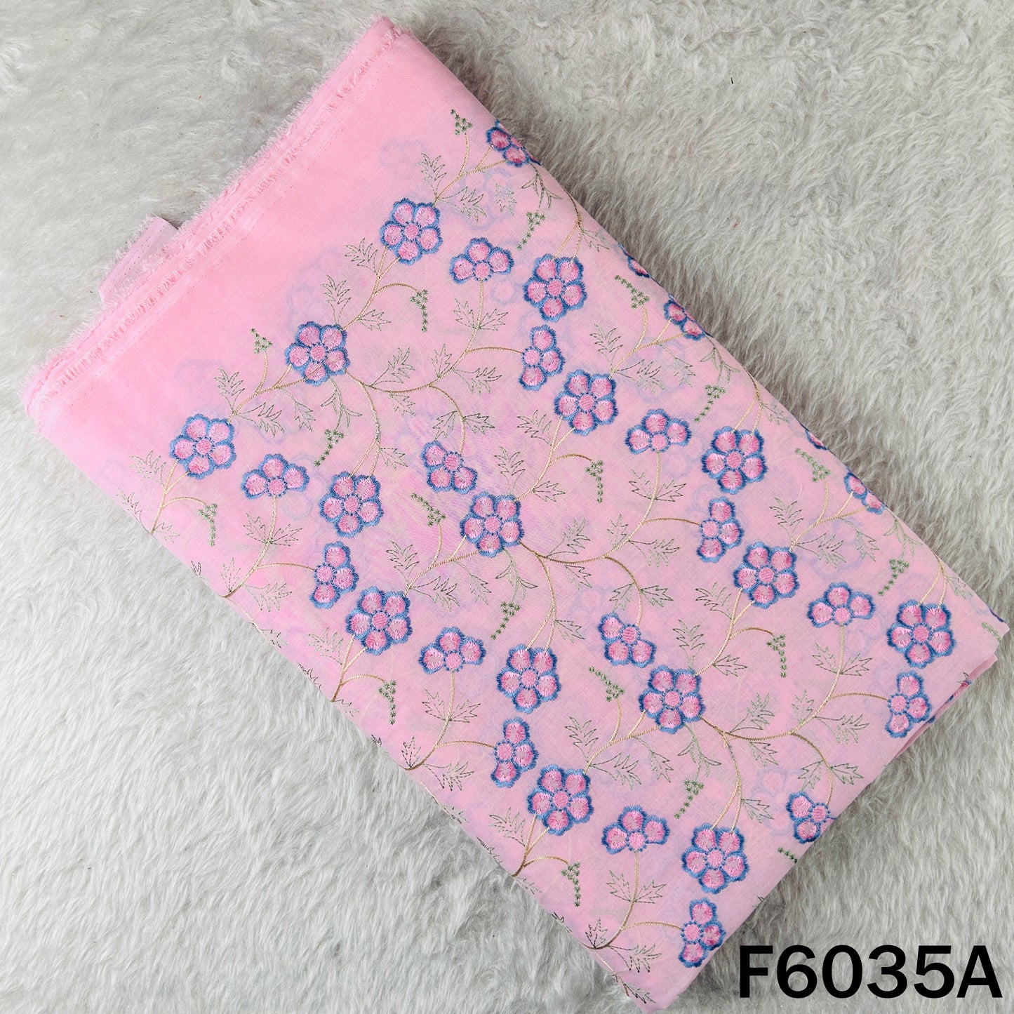 Thread Embroidered Cotton Fabric - F6035