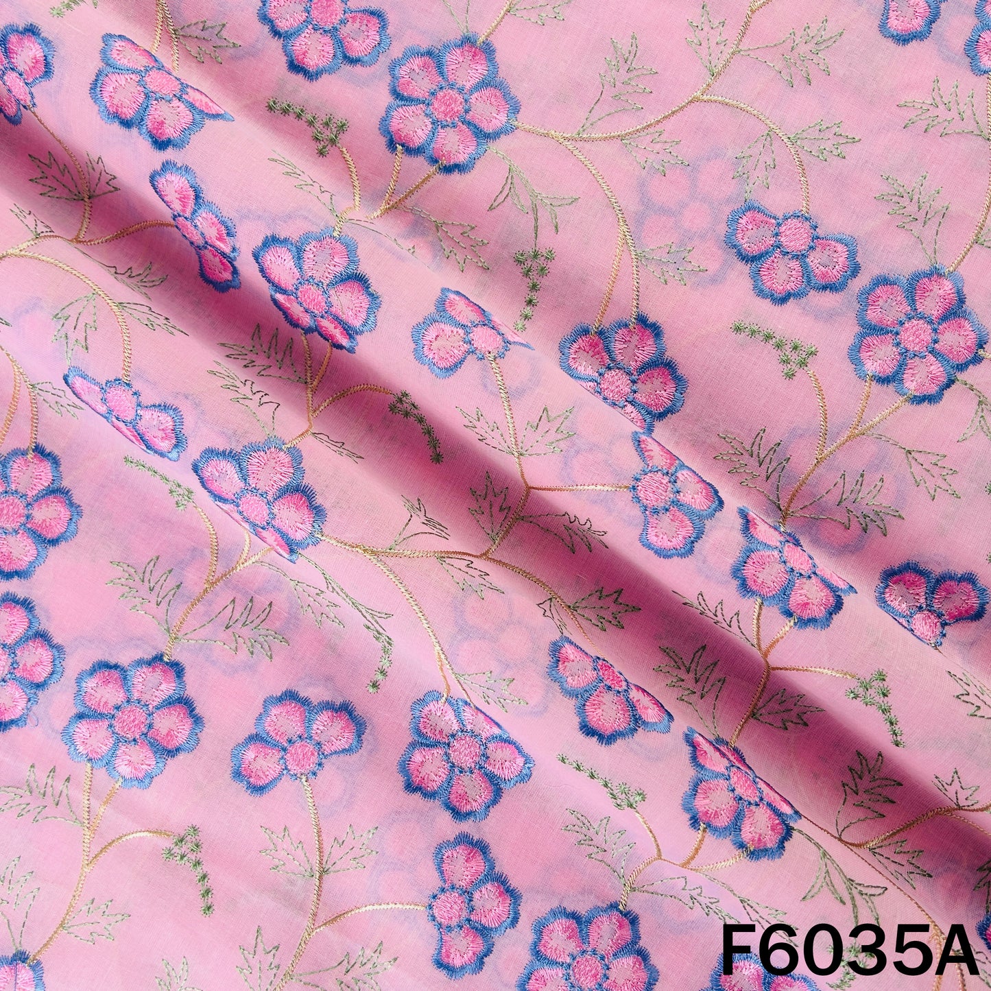 Thread Embroidered Cotton Fabric - F6035