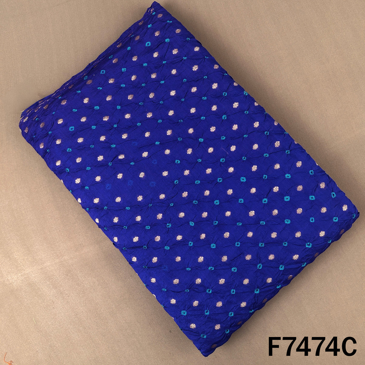 Pure Bandhani Silk Fabric - F7474