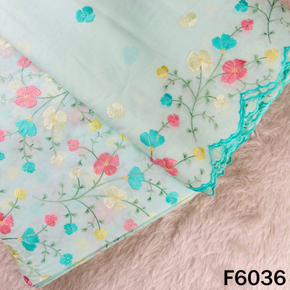 Thread Embroidered Cotton Fabric - F6036