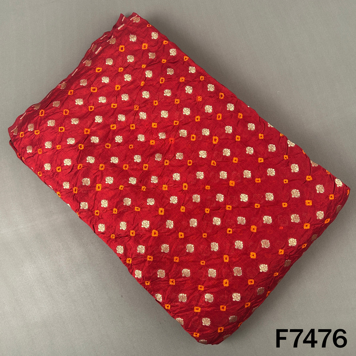 Pure Bandhani Silk Fabric - F7476