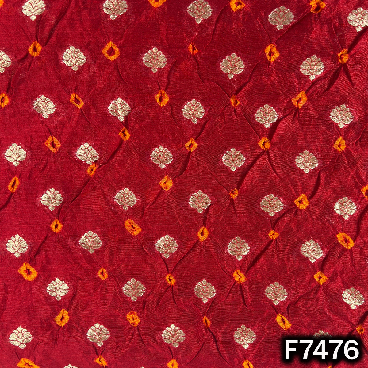 Pure Bandhani Silk Fabric - F7476