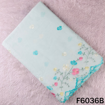 Thread Embroidered Cotton Fabric - F6036