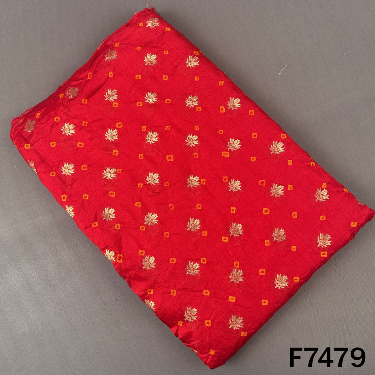 Pure Bandhani Silk Fabric - F7479