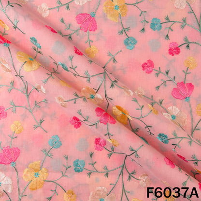 Thread Embroidered Cotton Fabric - F6037