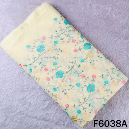 Thread Embroidered Cotton Fabric - F6038