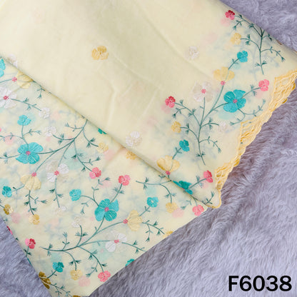 Thread Embroidered Cotton Fabric - F6038