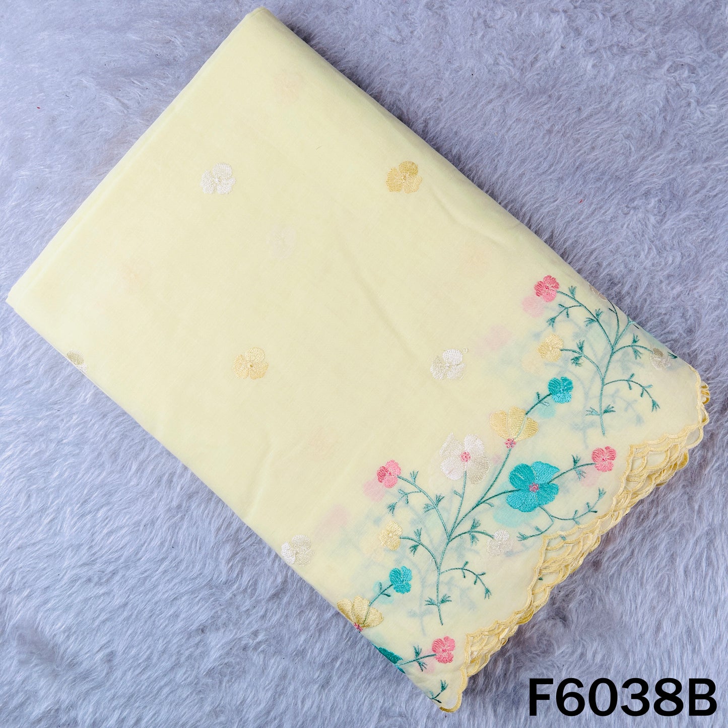 Thread Embroidered Cotton Fabric - F6038