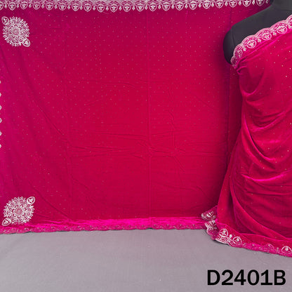 Zari Stone Work Velvet Dupatta - D2401