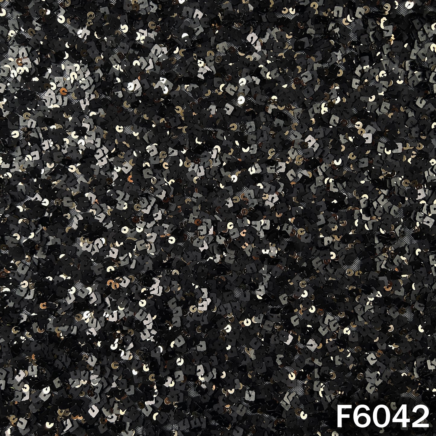 Sequins Embroidered Lycra Net Fabric - F6042