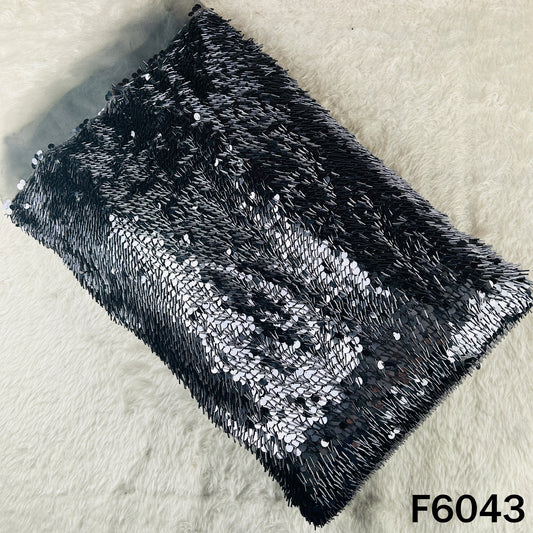 Cut Dana Sequins Embroidered Lycra Net Fabric - F6043