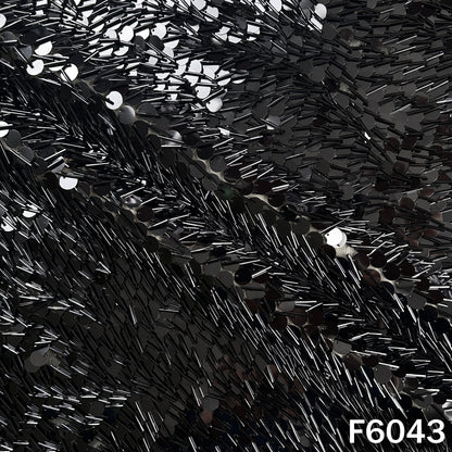 Cut Dana Sequins Embroidered Lycra Net Fabric - F6043