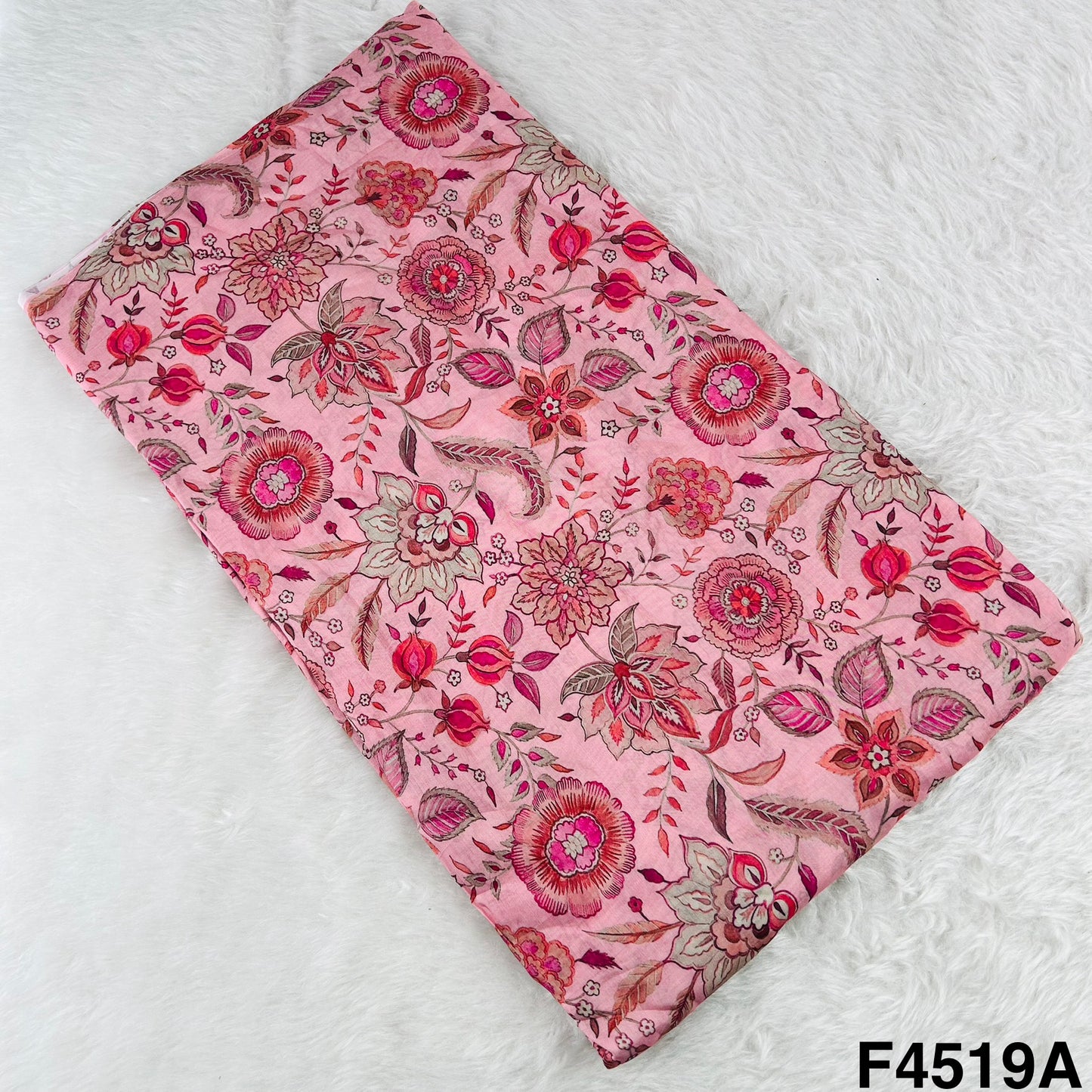 Flower Print Muslin Silk Fabric- F4519