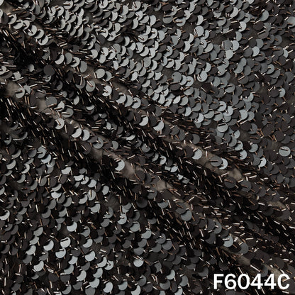 Cut Dana Sequins Embroidered Lycra Net Fabric - F6044