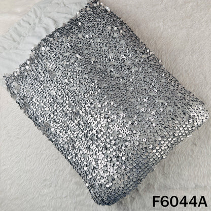 Cut Dana Sequins Embroidered Lycra Net Fabric - F6044