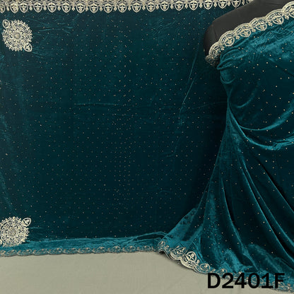 Zari Stone Work Velvet Dupatta - D2401