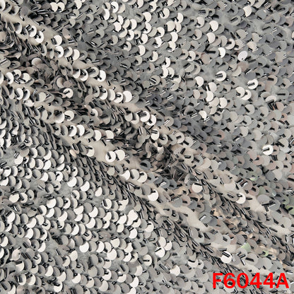 Cut Dana Sequins Embroidered Lycra Net Fabric - F6044