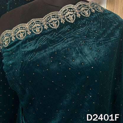 Zari Stone Work Velvet Dupatta - D2401