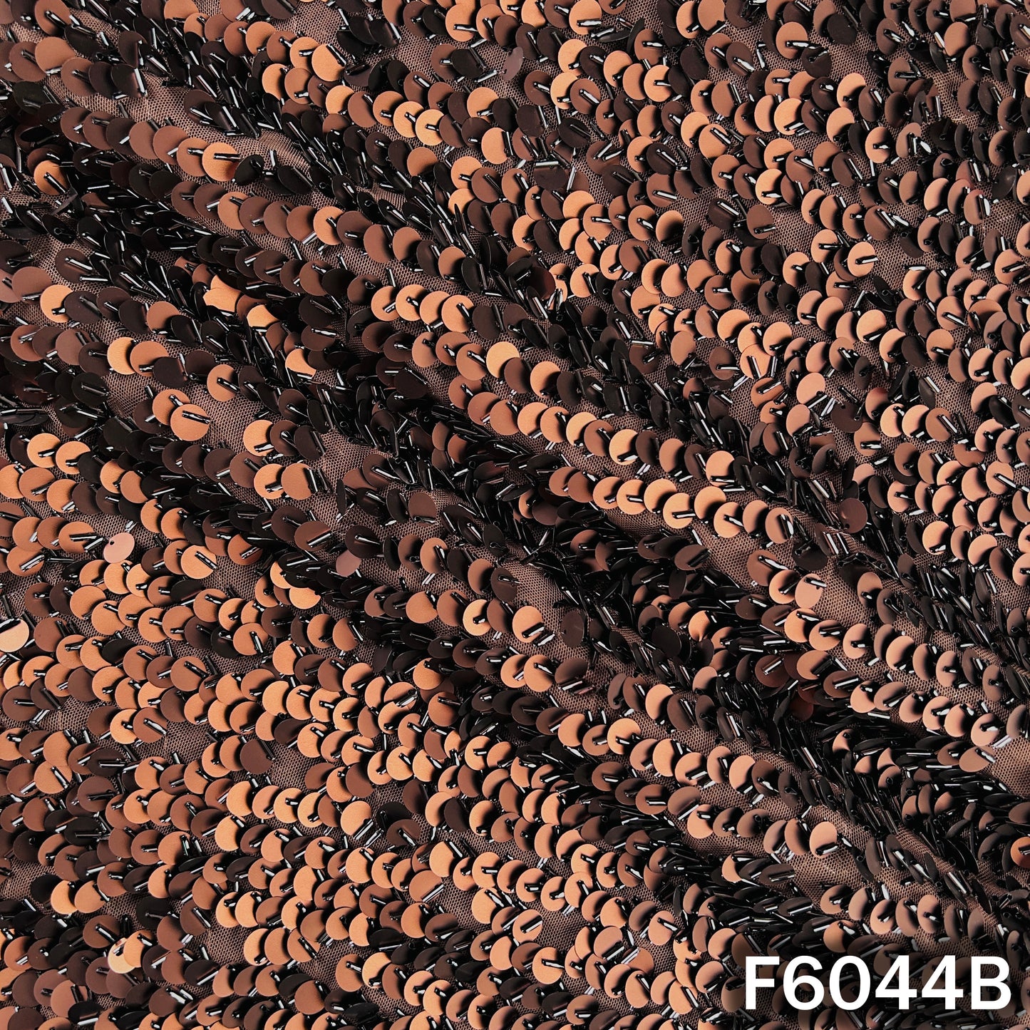 Cut Dana Sequins Embroidered Lycra Net Fabric - F6044