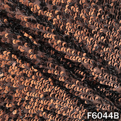 Cut Dana Sequins Embroidered Lycra Net Fabric - F6044