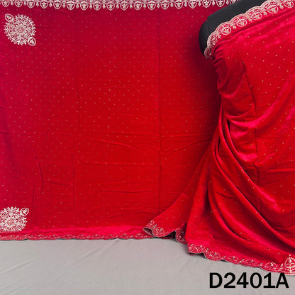 Zari Stone Work Velvet Dupatta - D2401
