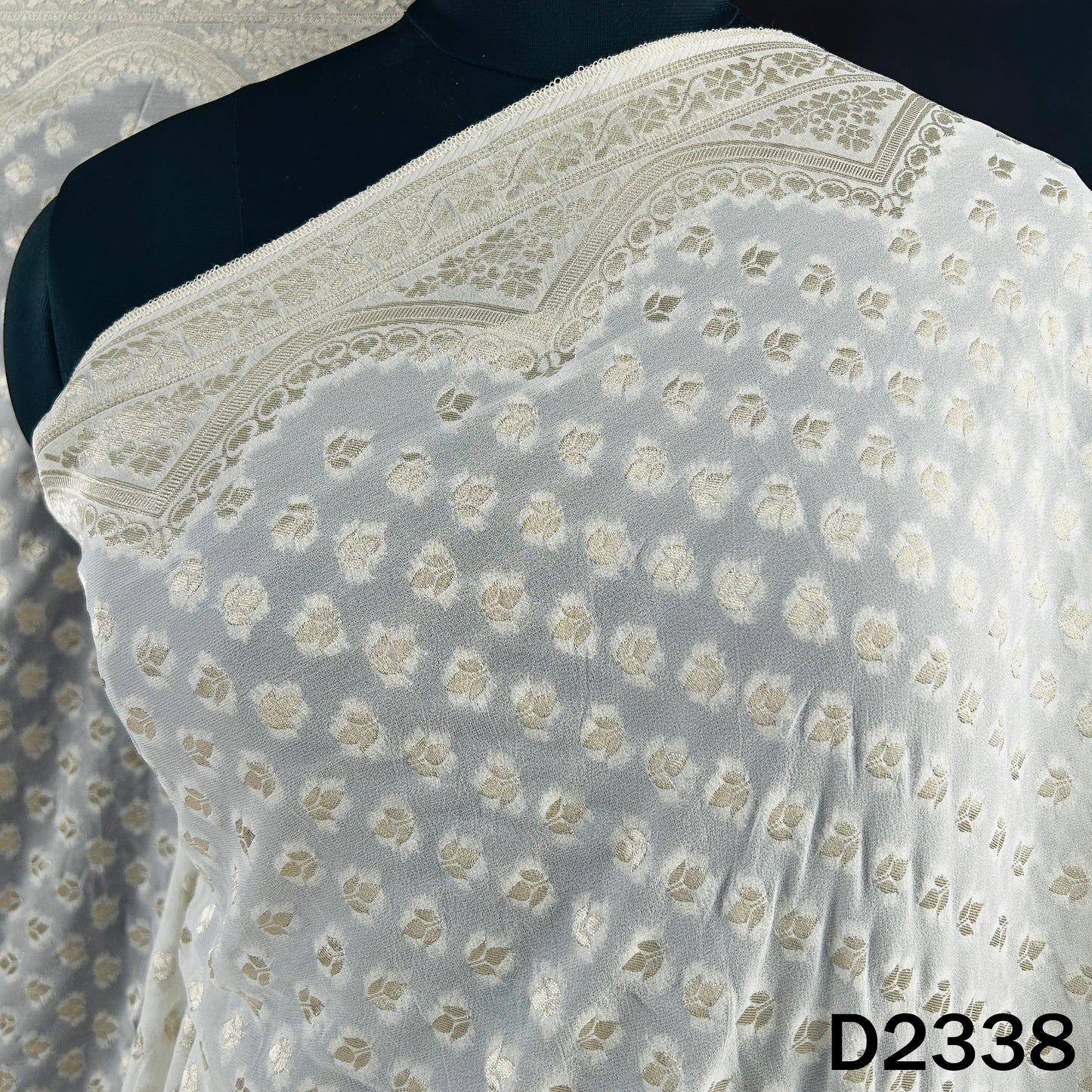 Dyeable Zari Work Georgette Dupatta - D2338