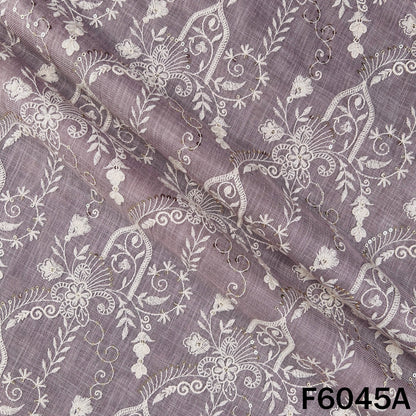 Thread Sequins Embroidered Linen Cotton Fabric - F6045