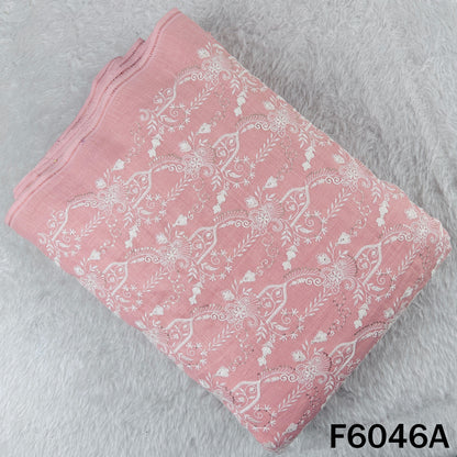 Thread Sequins Embroidered Linen Cotton Fabric - F6046