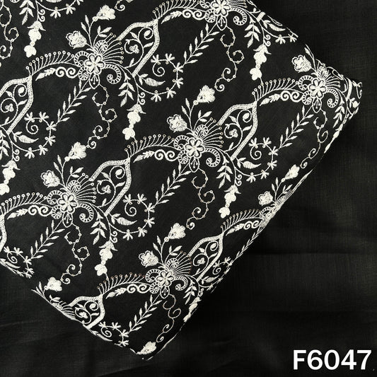 Thread Sequins Embroidered Linen Cotton Fabric - F6047
