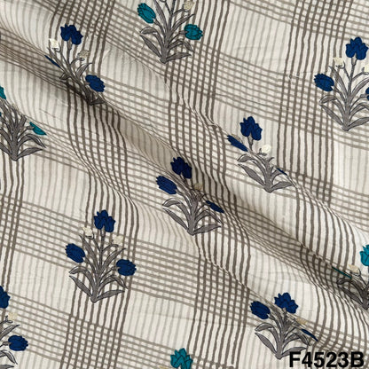 Foil Print Rayon Cotton Fabric- F4523