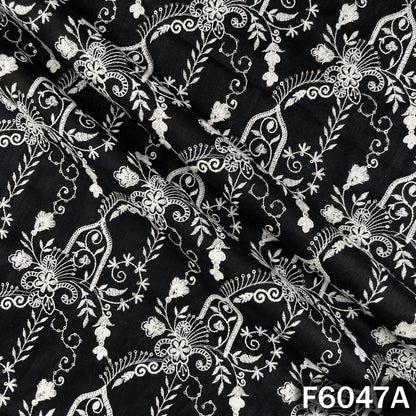Thread Sequins Embroidered Linen Cotton Fabric - F6047