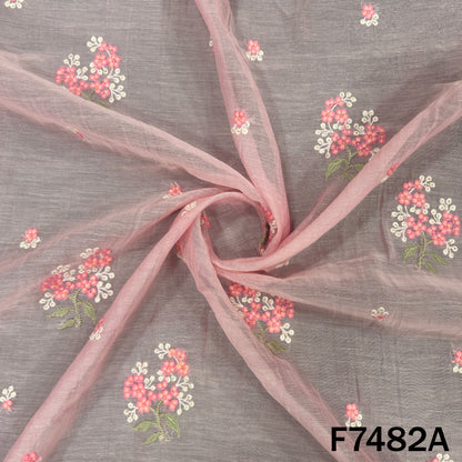 Thread Sequins Embroidered Mul Chanderi Fabric - F7482