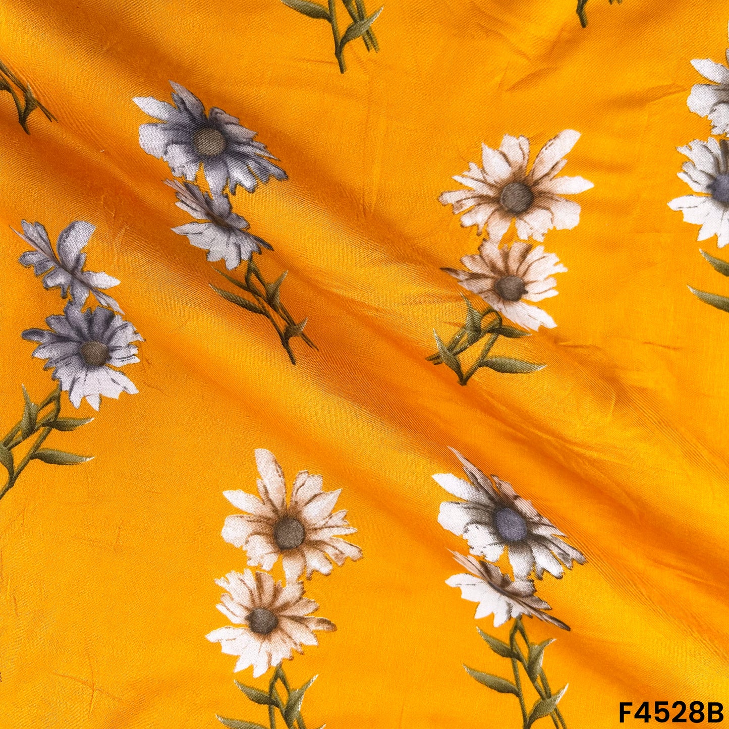 Floral Print Rayon Cotton Fabric- F4528