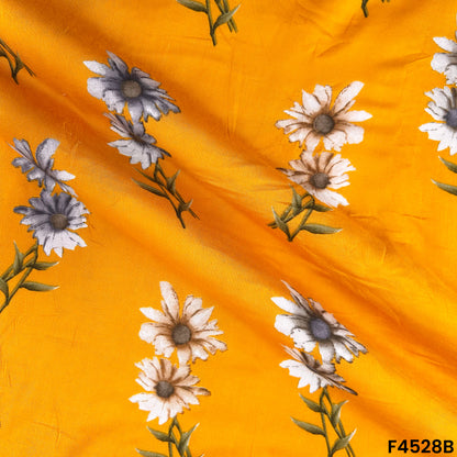 Floral Print Rayon Cotton Fabric- F4528