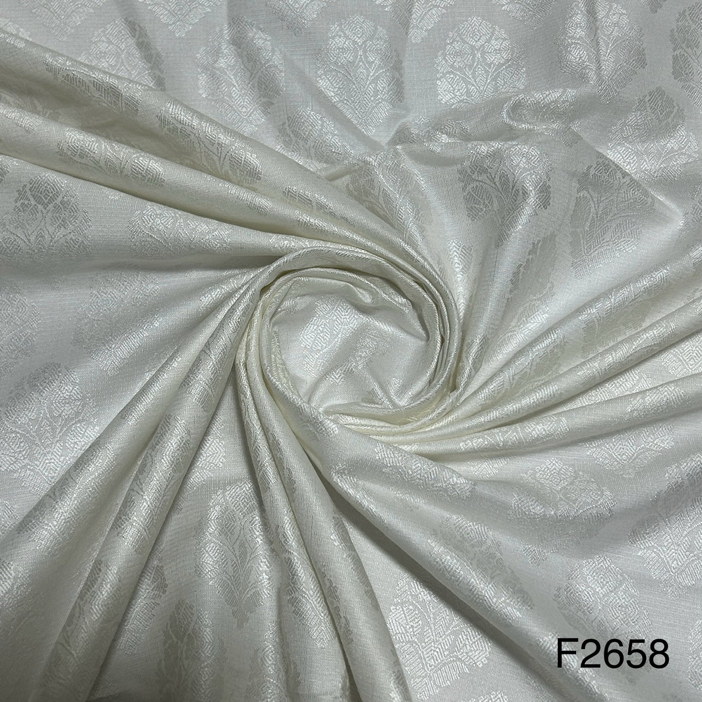 Self Jacquard Cotton Silk Fabric-F2658