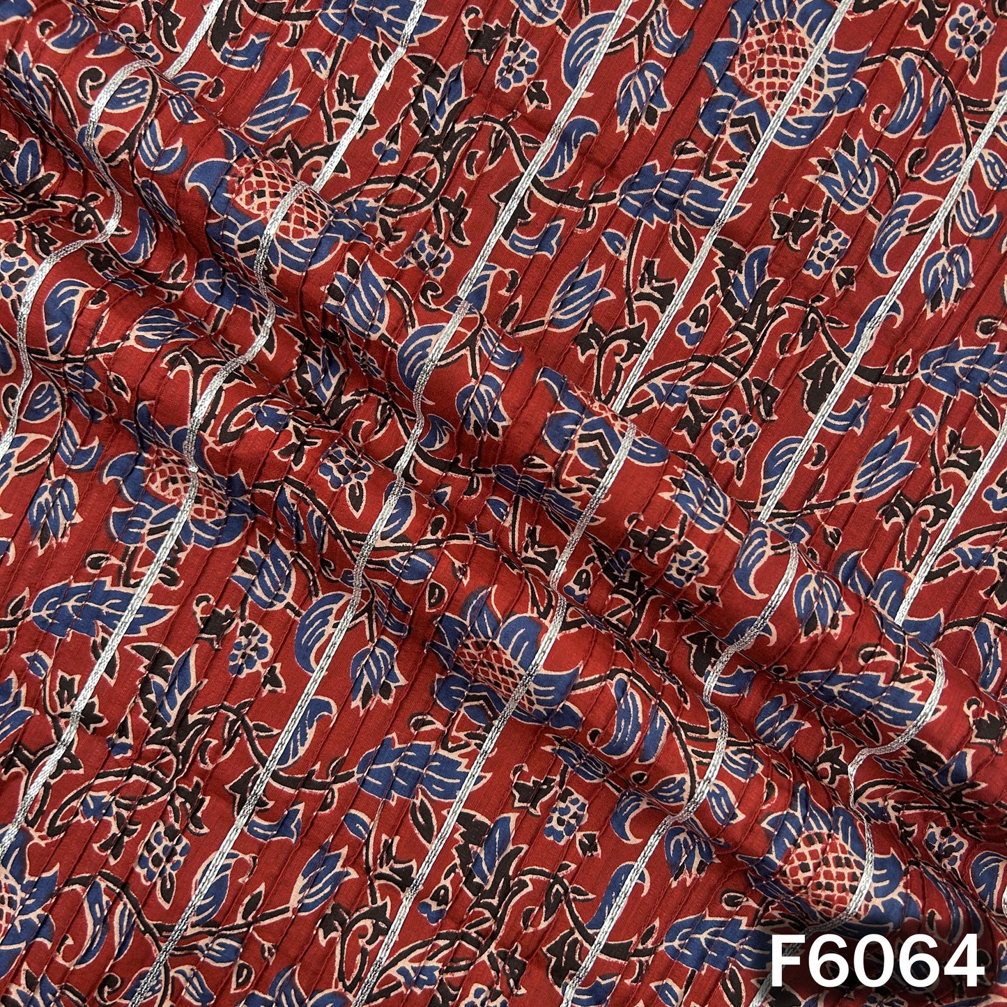 Printed Pintex Gota Patti Cotton Fabric - F6064