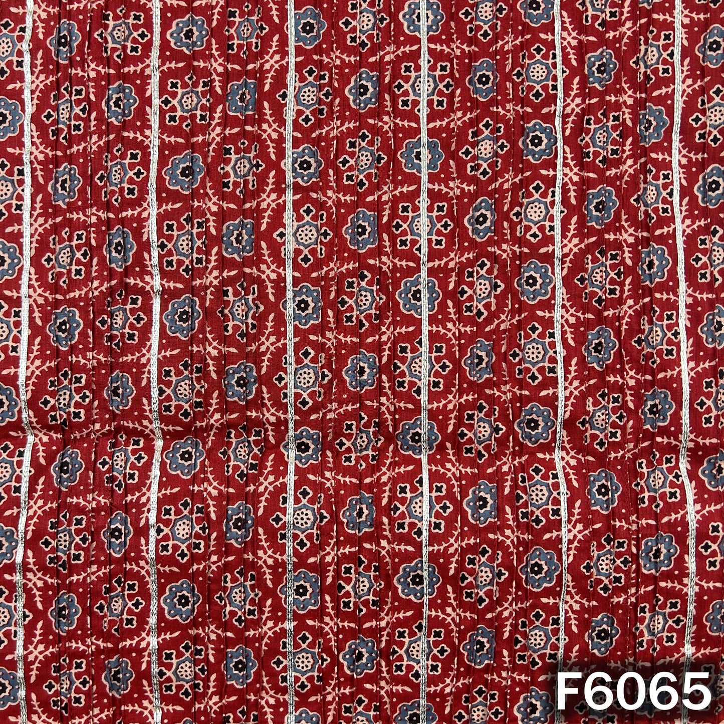 Printed Pintex Gota Patti Cotton Fabric - F6065