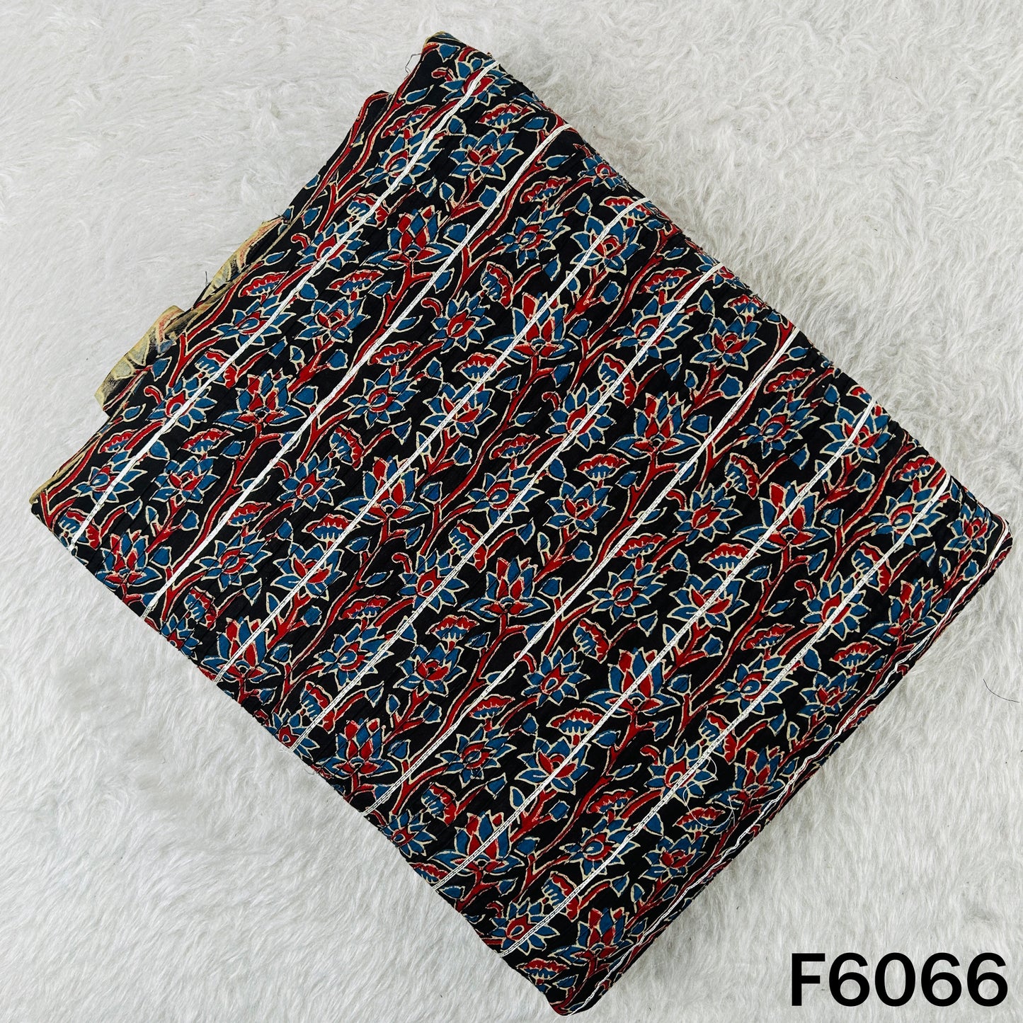 Printed Pintex Gota Patti Cotton Fabric - F6066