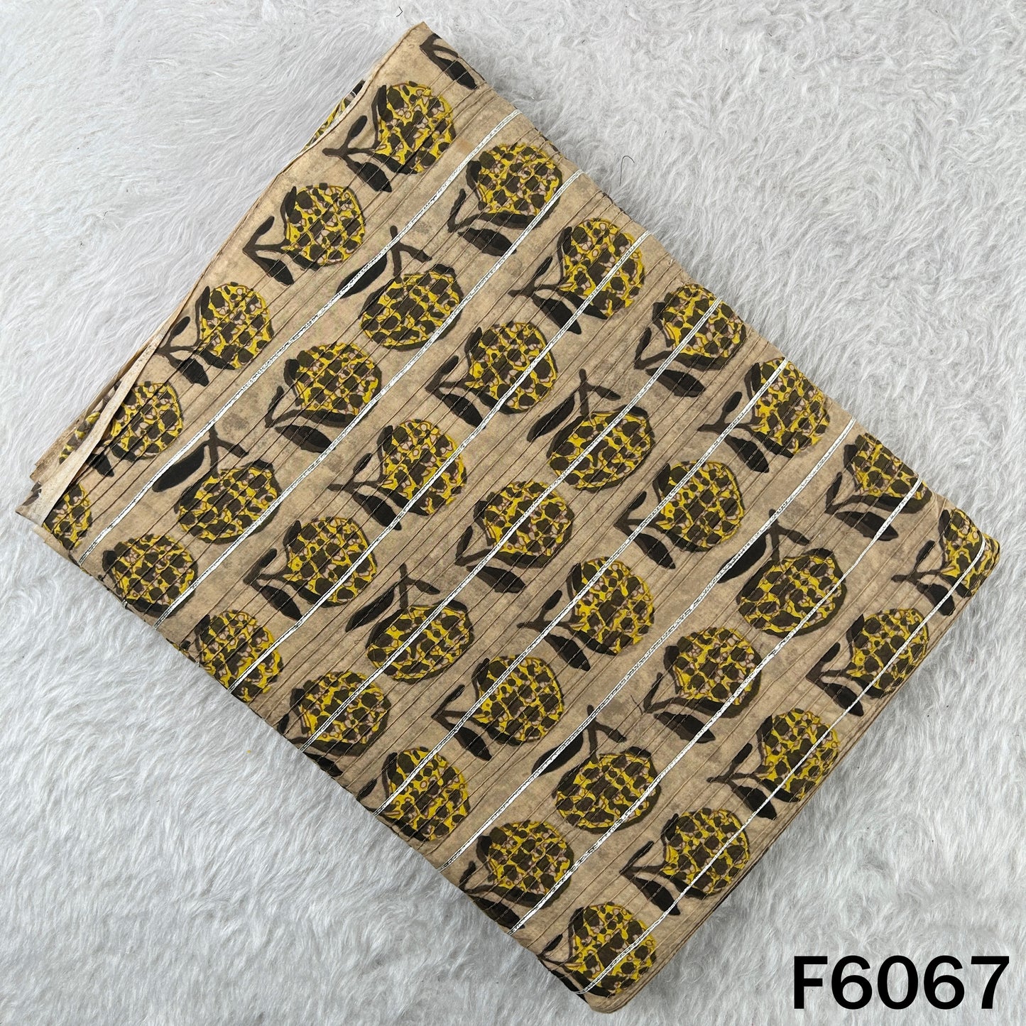 Printed Pintex Gota Patti Cotton Fabric - F6067